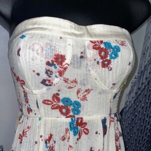 Free People Floral Smocked Back Bustier Dress